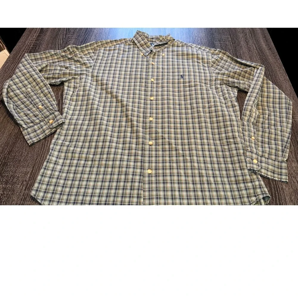 Ralph Lauren Classic Fit Plaid Button Down‎ Shirt Men's L Preppy Casual Pony